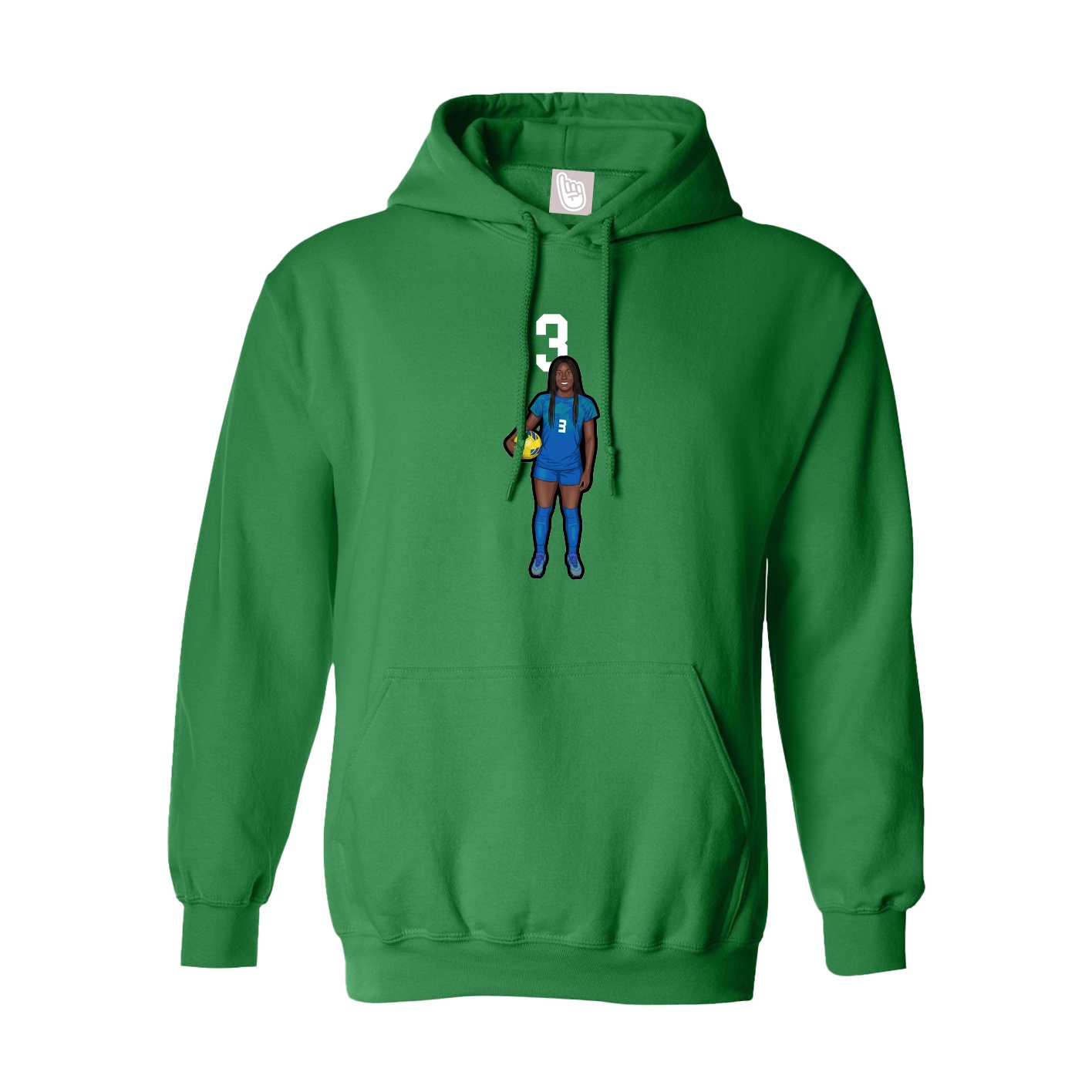 Youth Hoodie — Number Top in Green