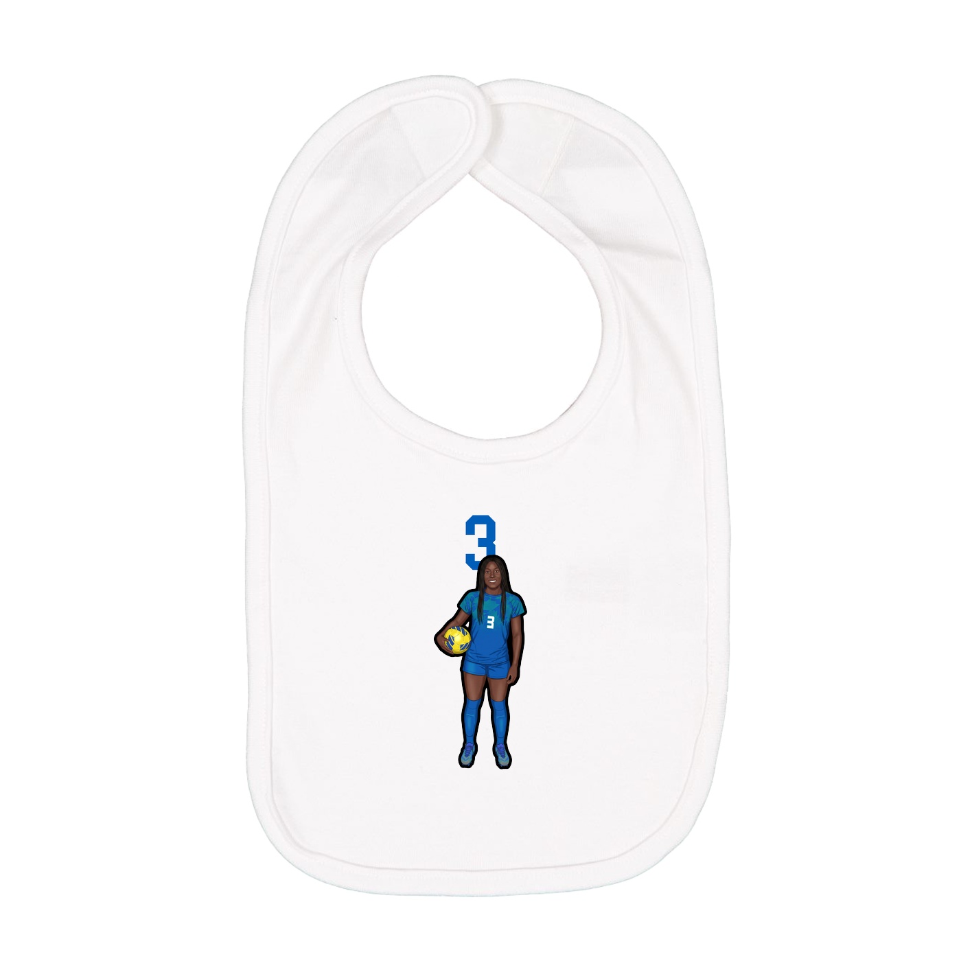 Infant Bib — Number Top in White