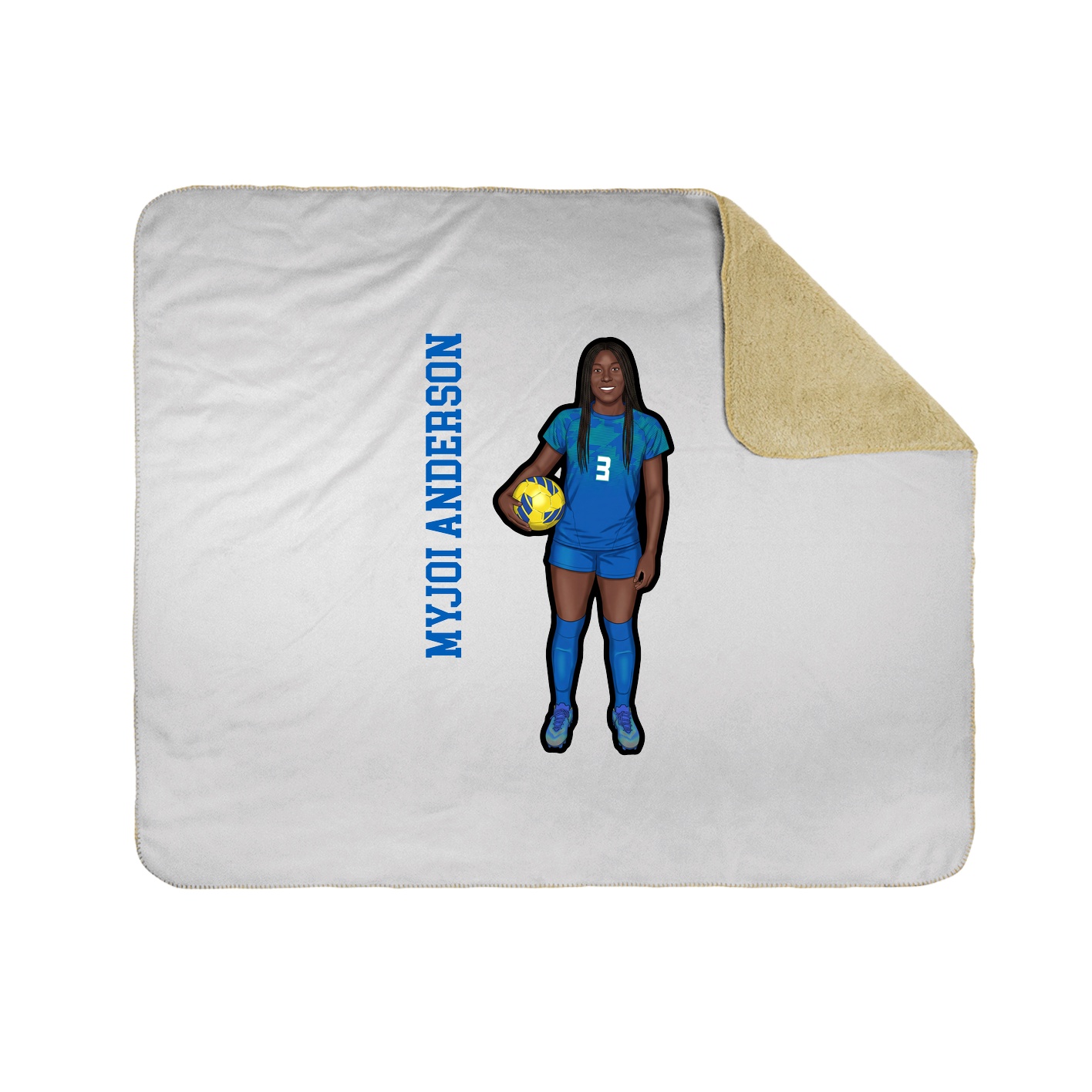 Throw Blanket — Name Vertical in White