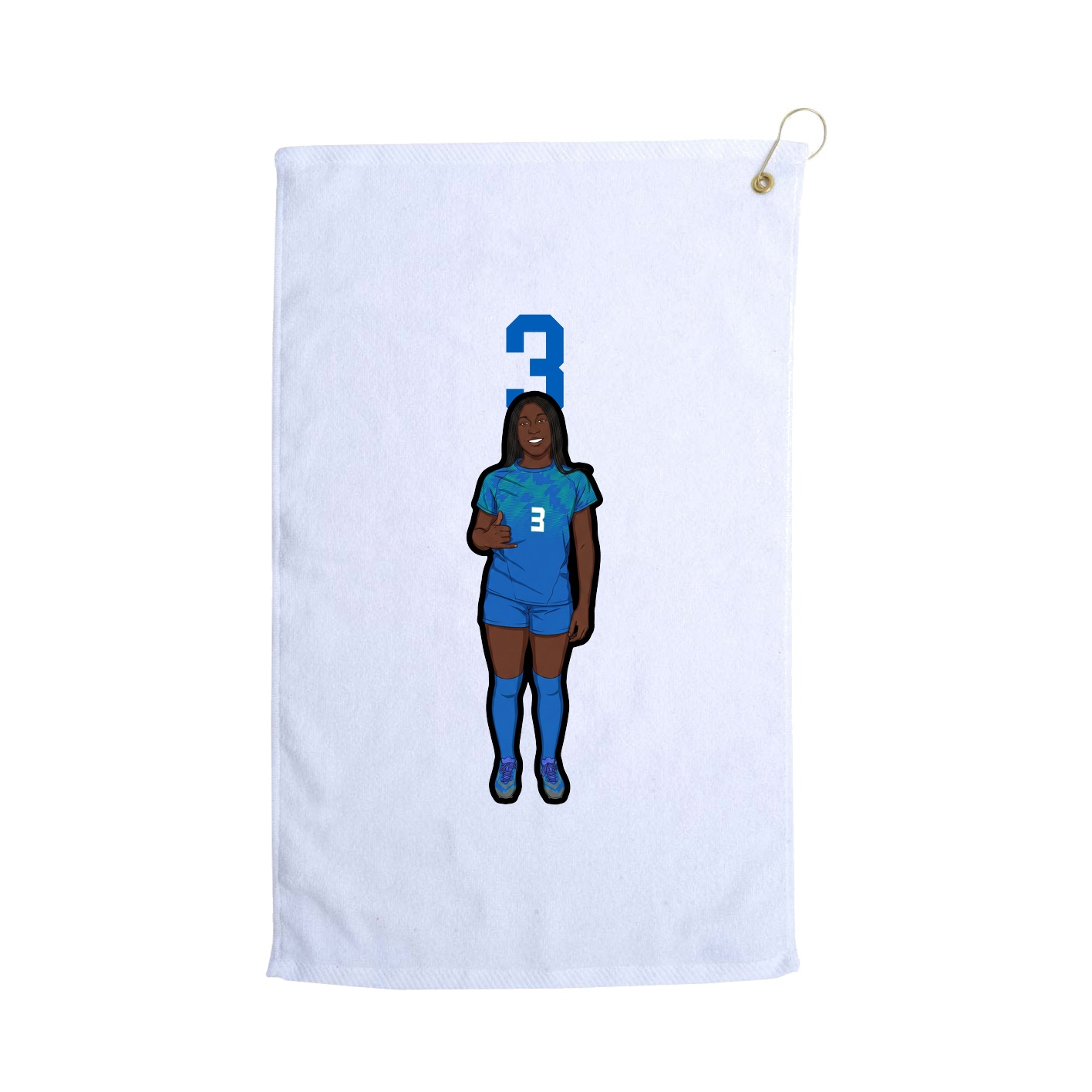 Golf Towel — Number Top in White