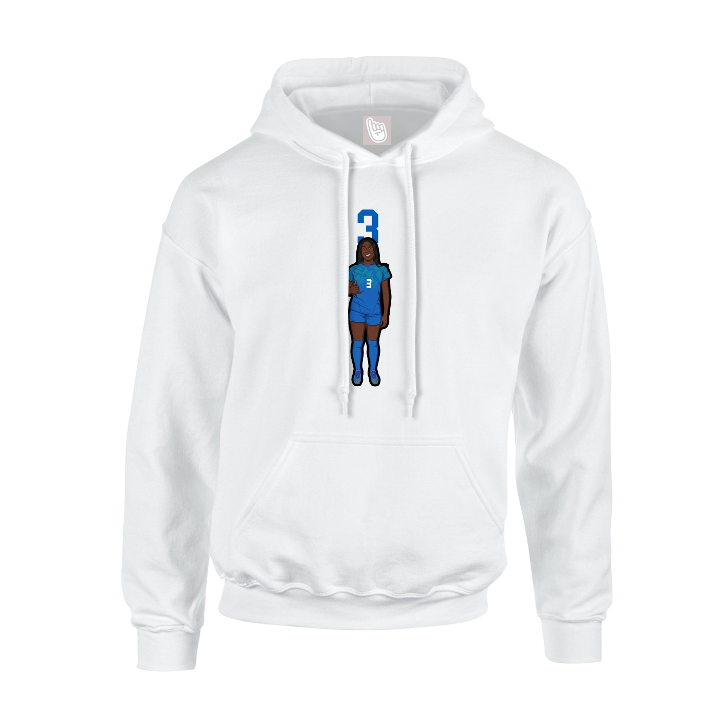 Hoodie — Number Top in White