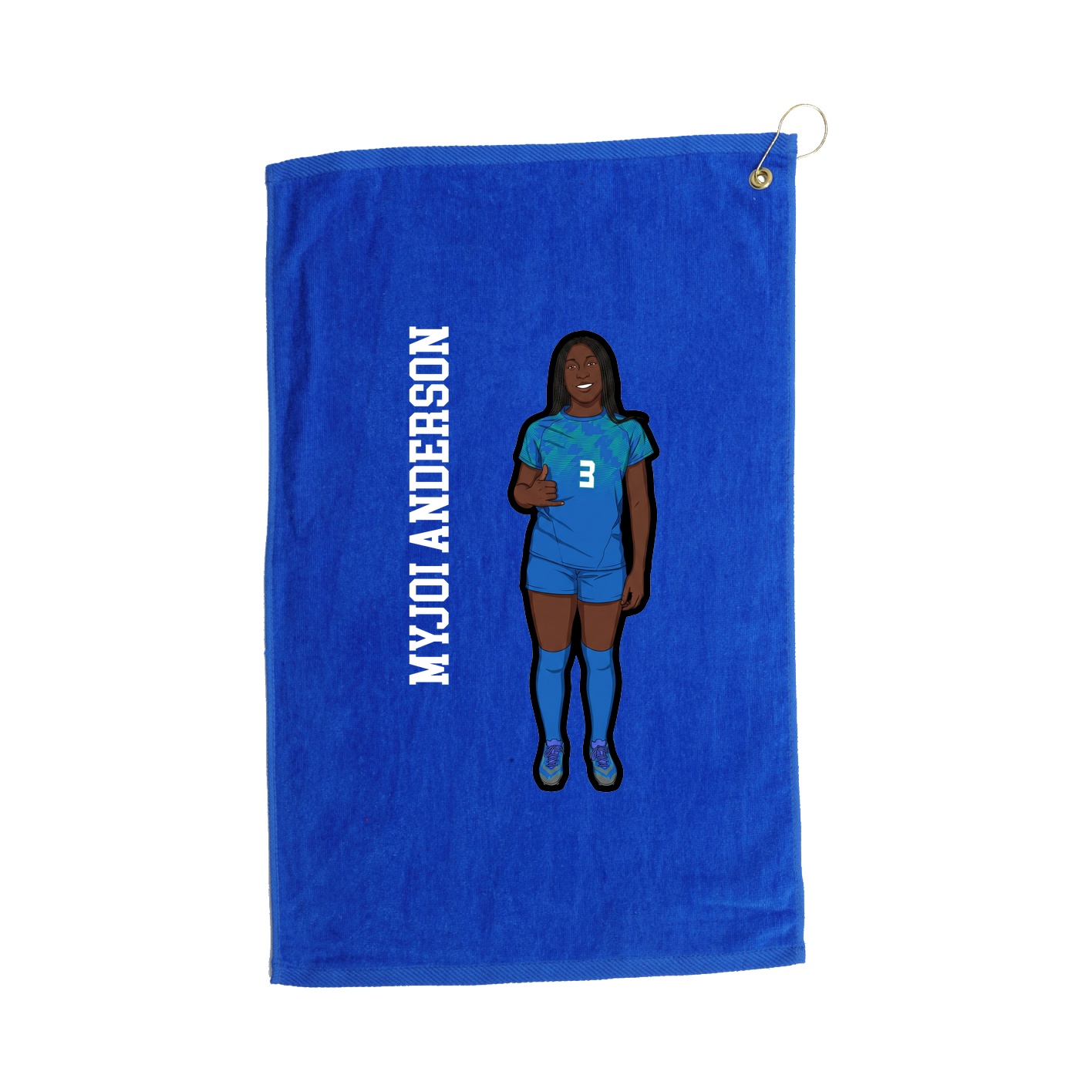 Golf Towel — Name Vertical in Royal