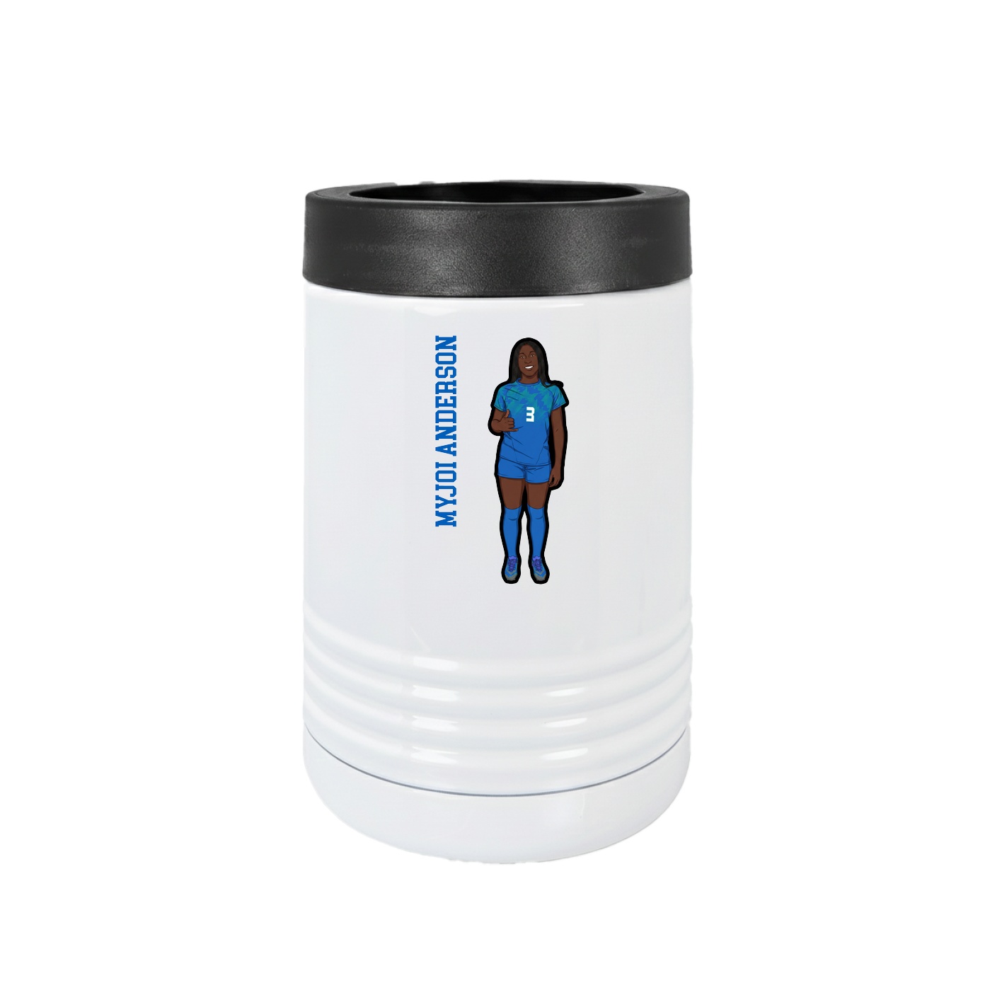 Beverage Holder — Name Vertical in White