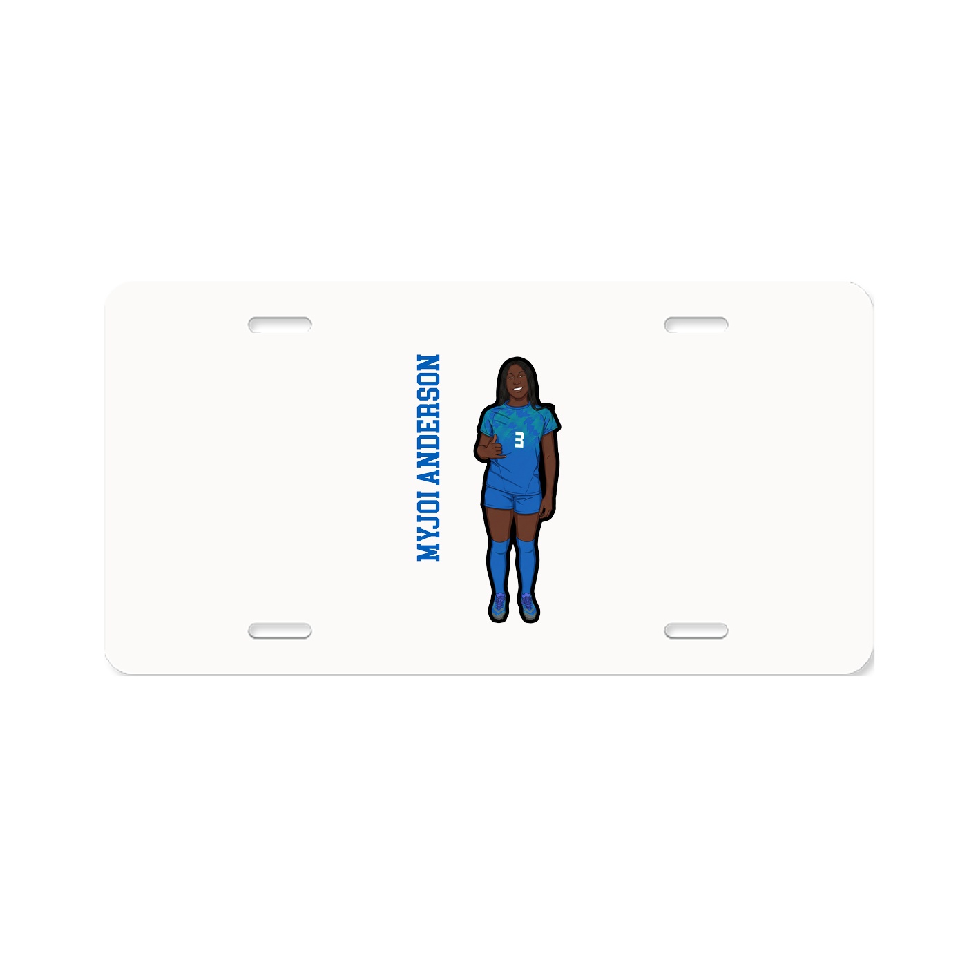 License Plate — Name Vertical in Classic