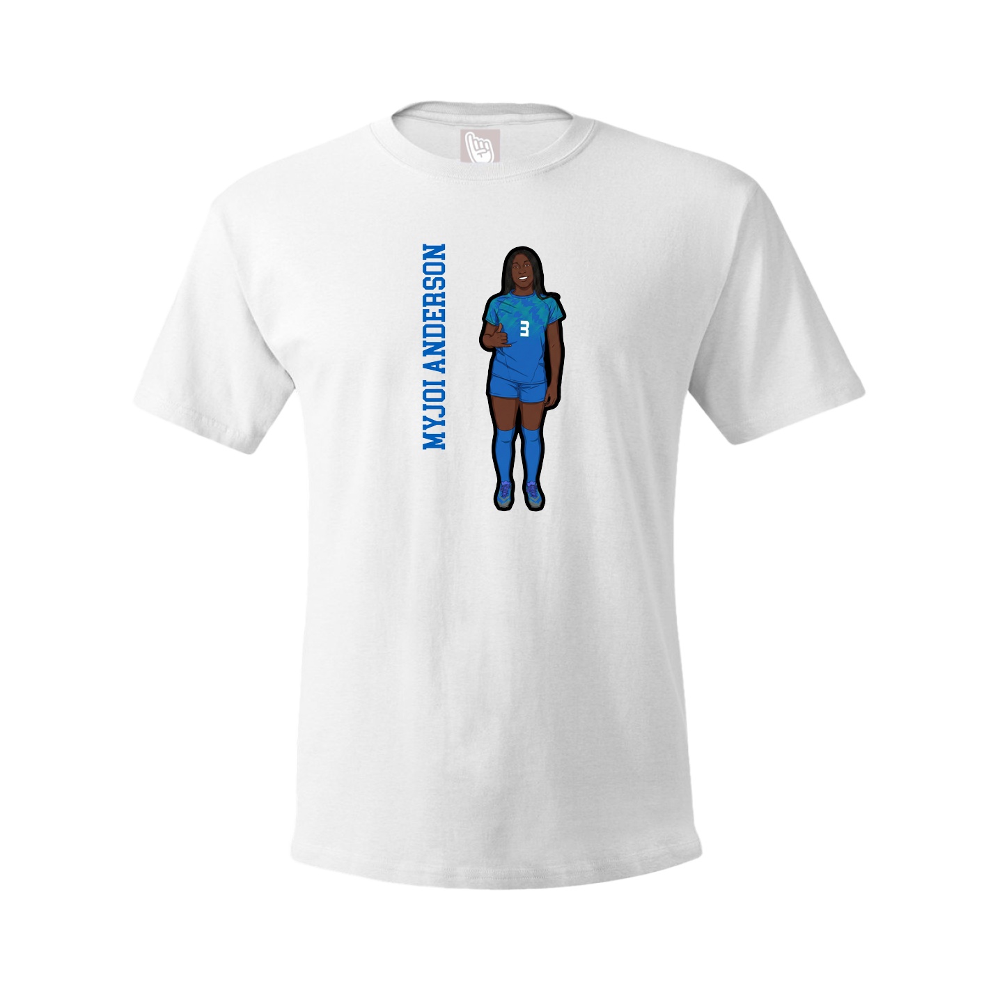 Tee — Name Vertical in White