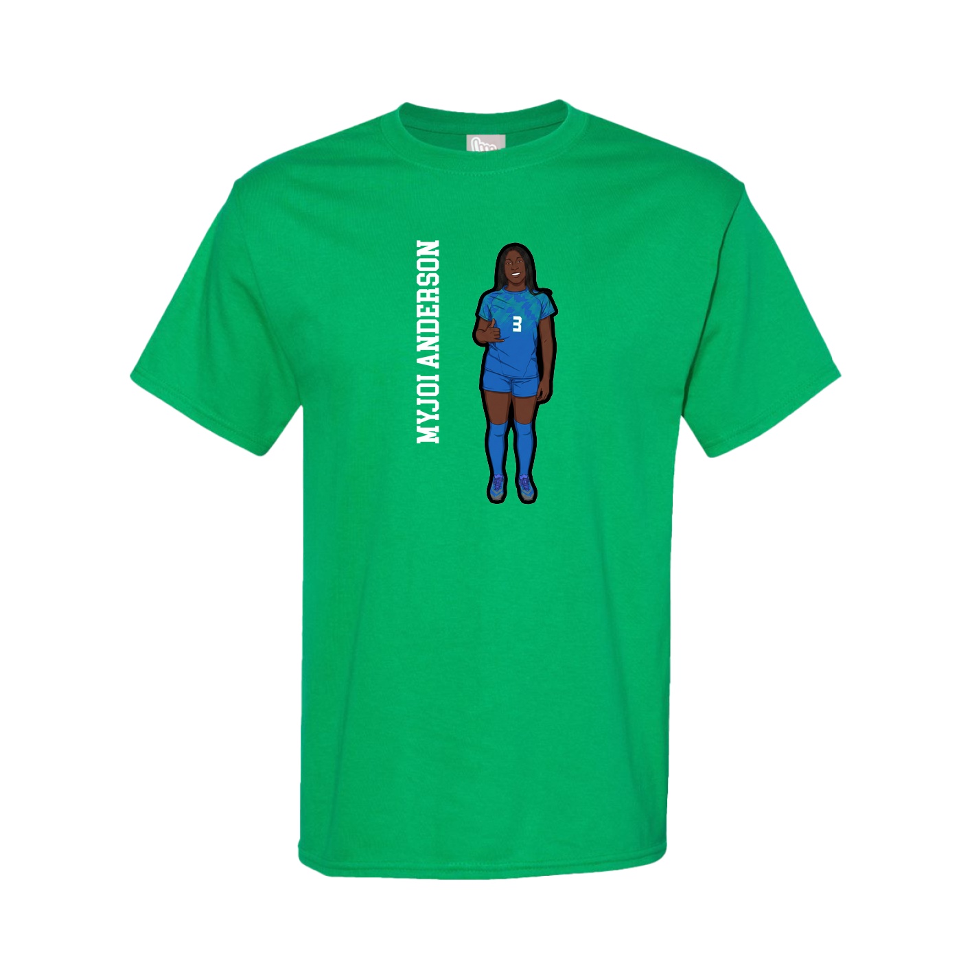 Youth Tee — Name Vertical in Green