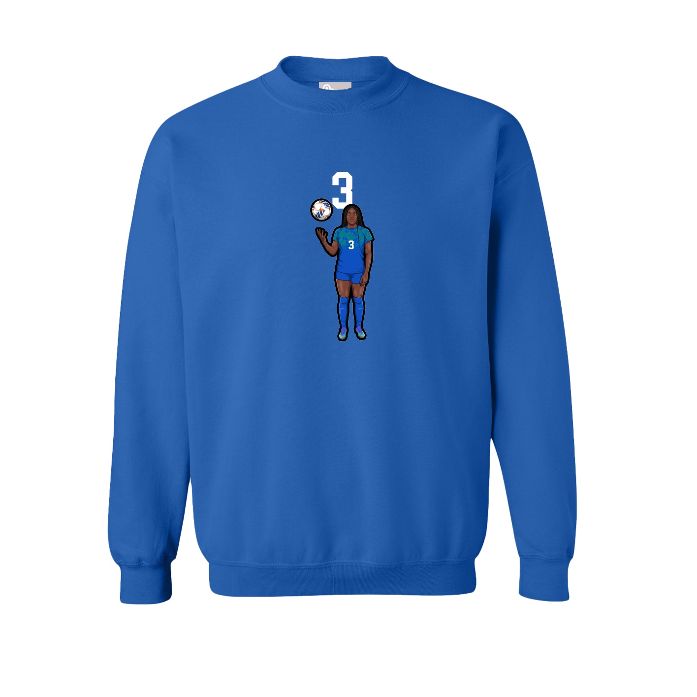Fleece Crew — Number Top in Royal