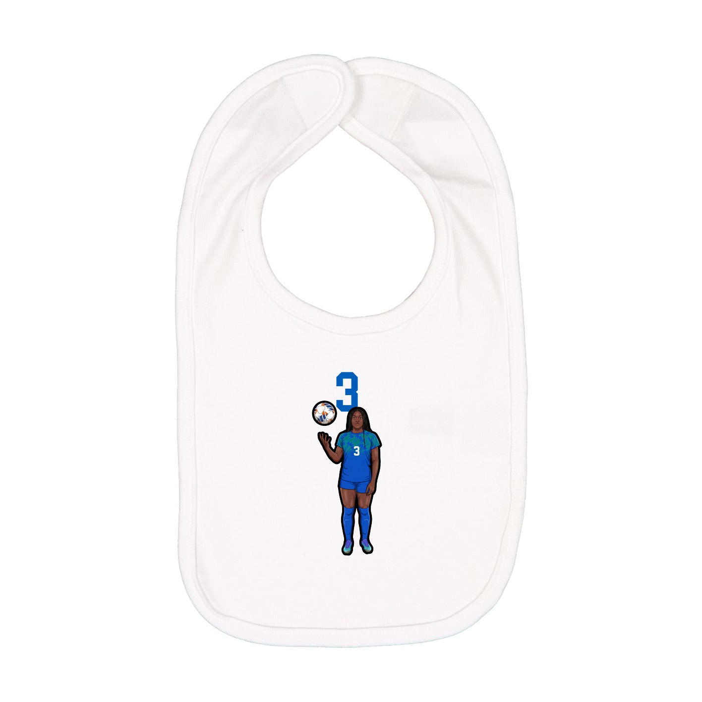 Infant Bib — Number Top in White