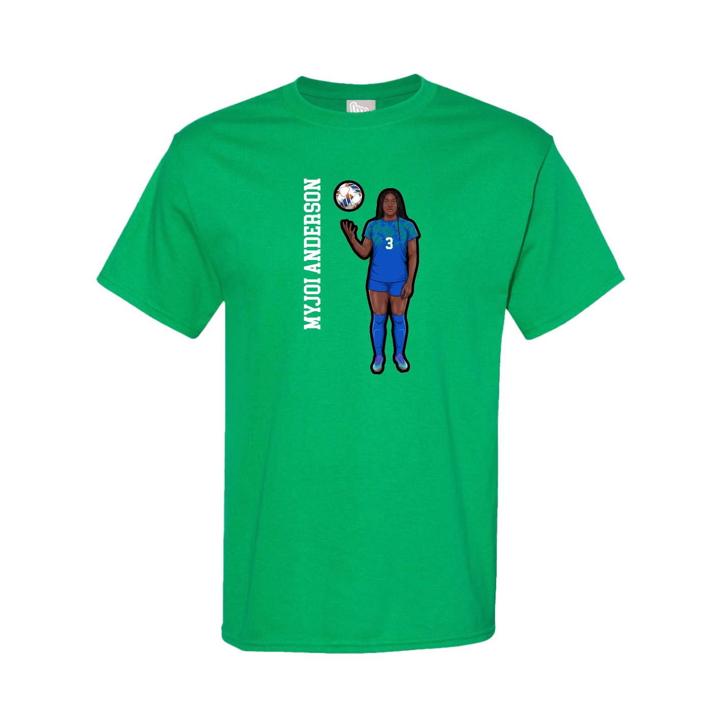 Youth Tee — Name Vertical in Green