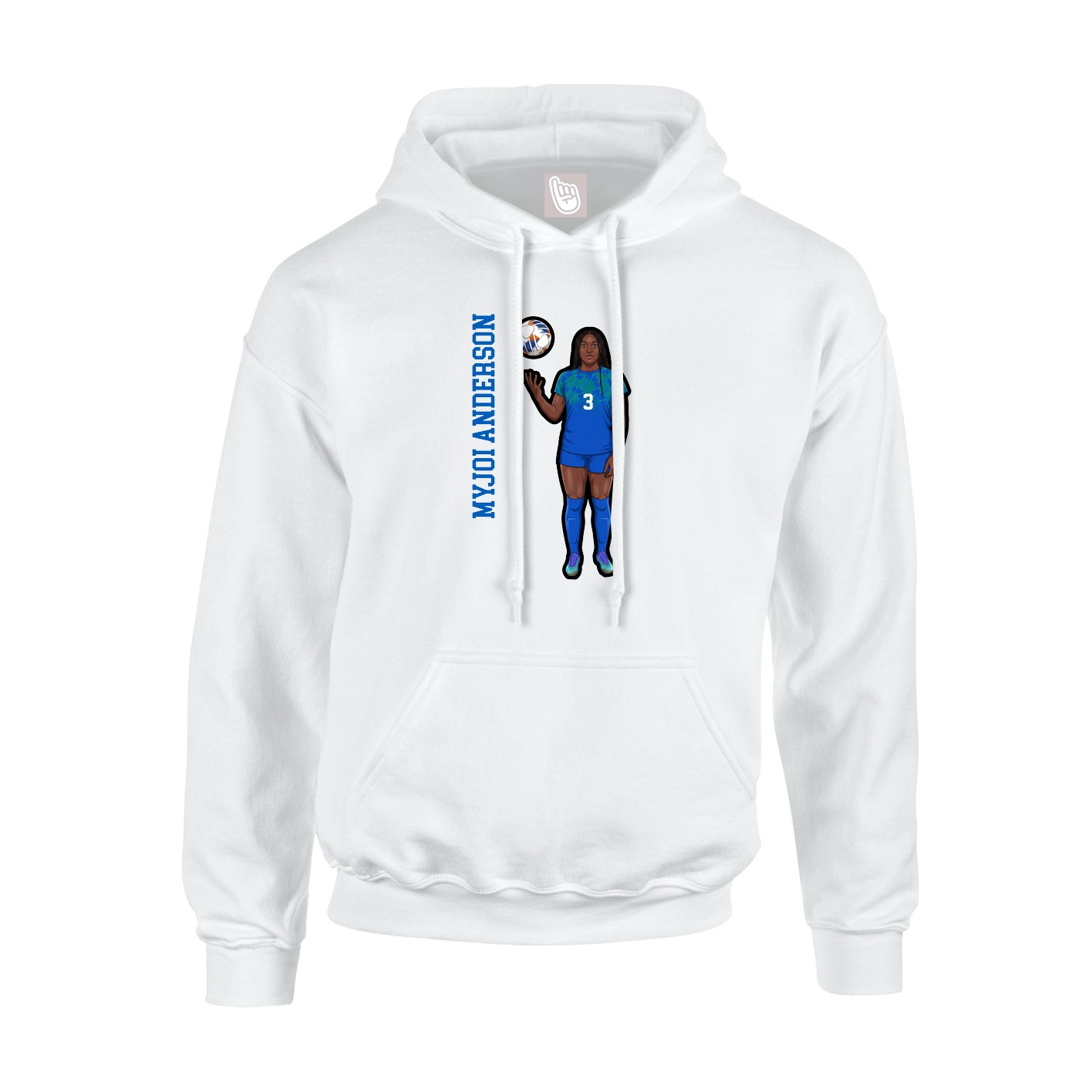 Hoodie — Name Vertical in White