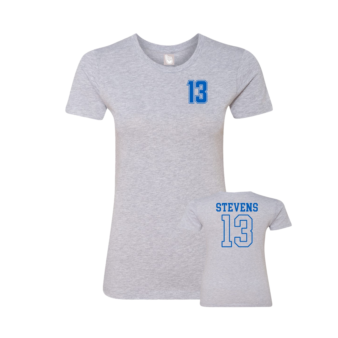 Fitted Women's Tee — Chest Back in Grey