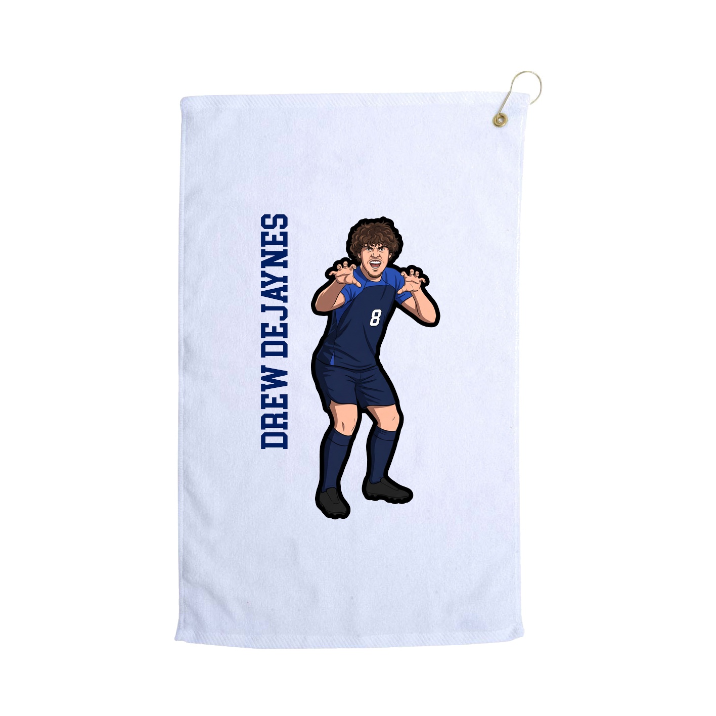 Golf Towel — Name Vertical in White