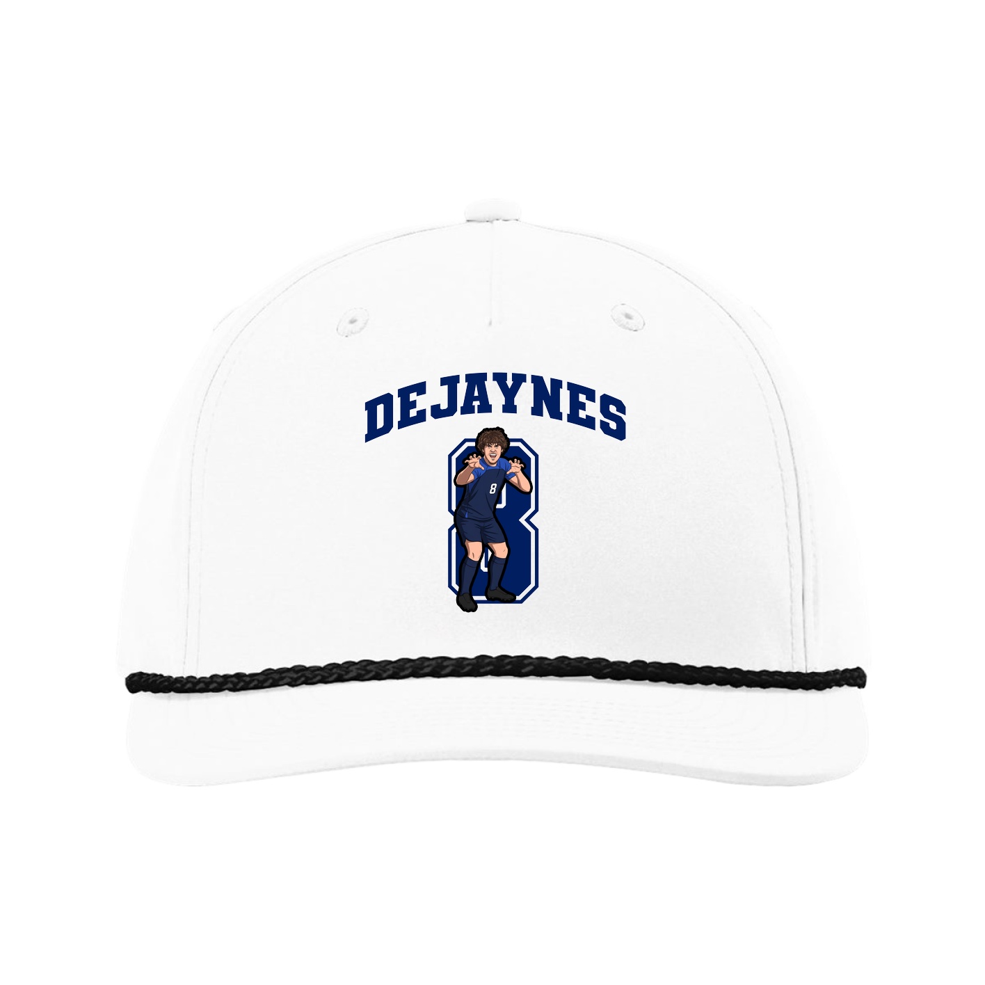 Five-Panel Classic Rope Cap — Number in White