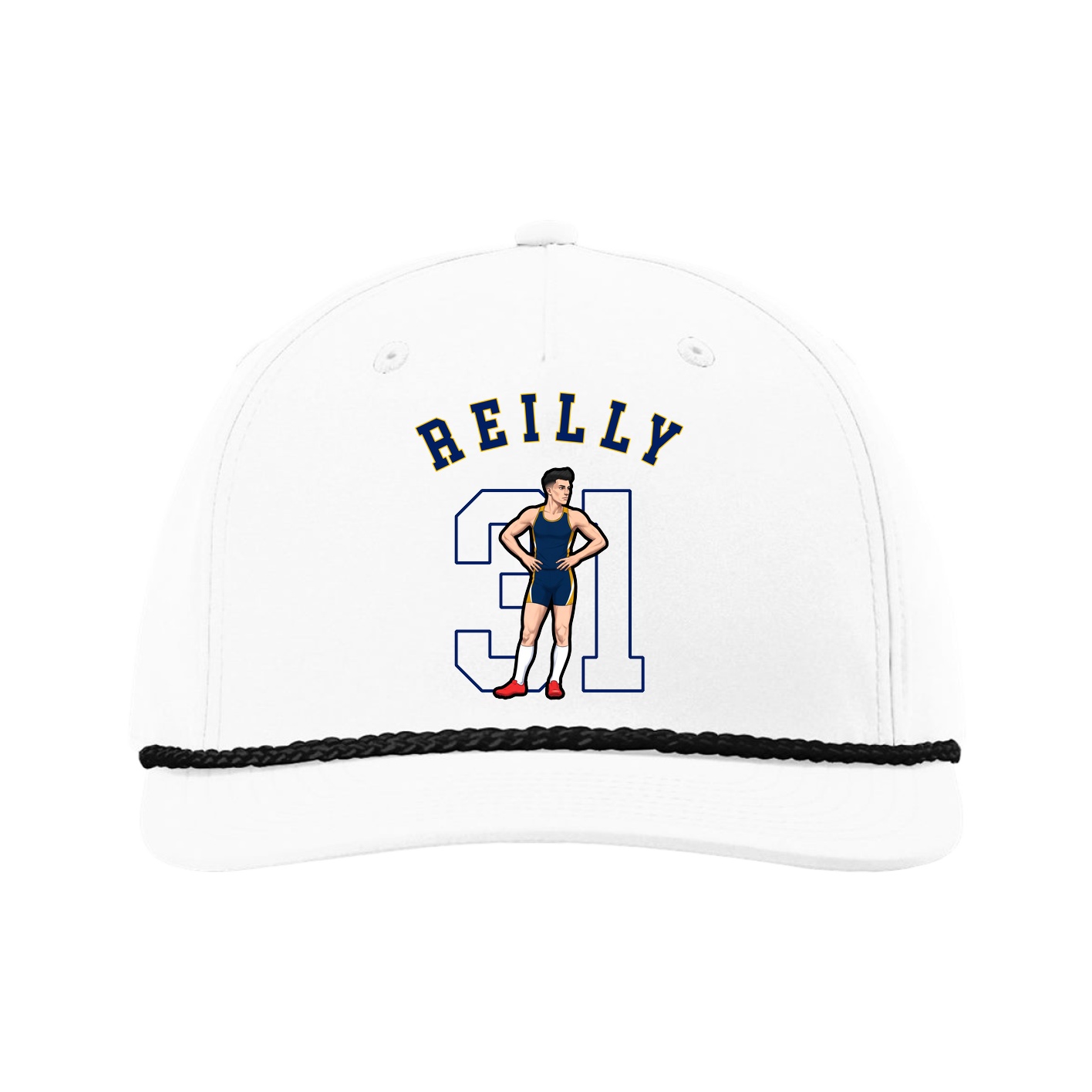 Five-Panel Classic Rope Cap — Shirsey Arch in White