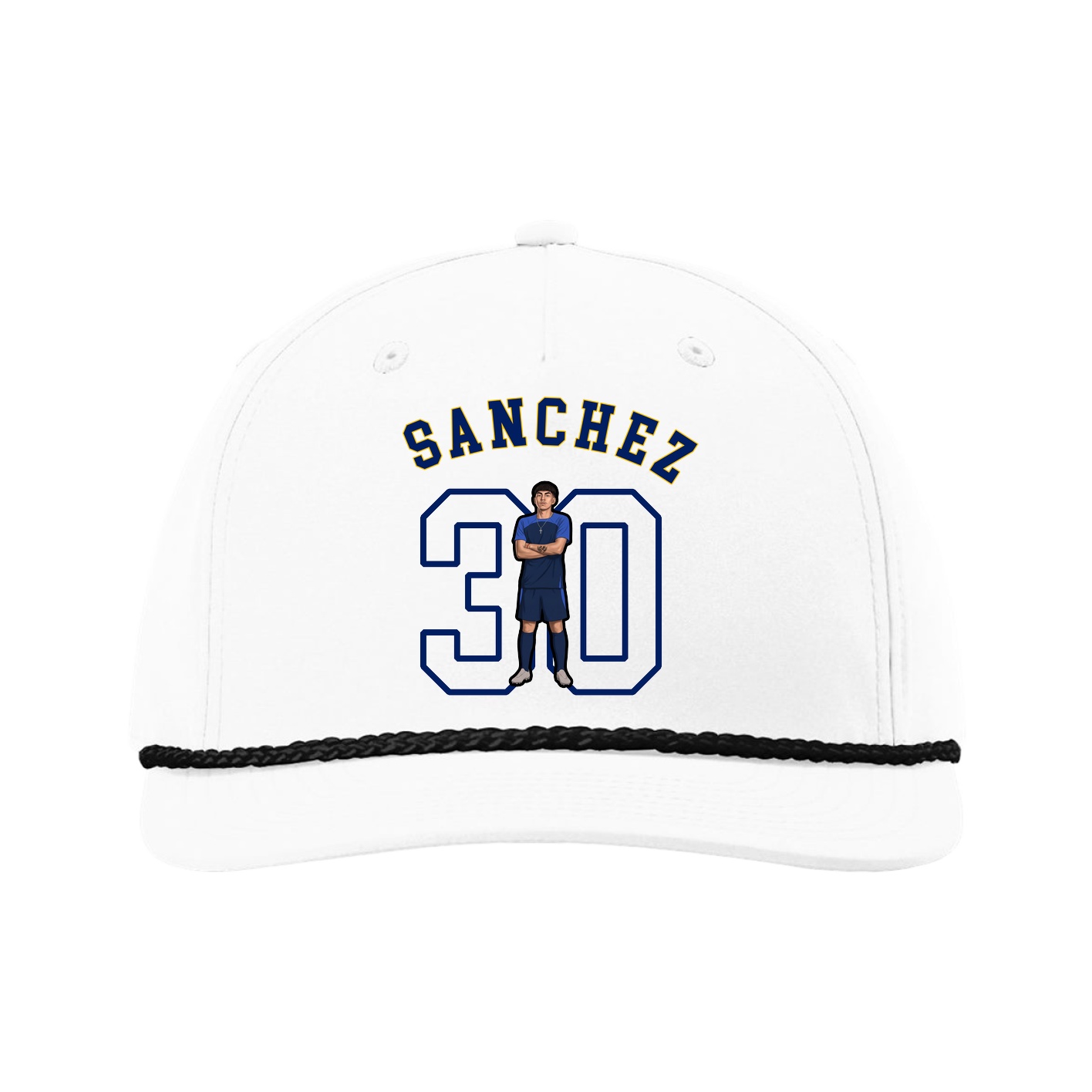 Five-Panel Classic Rope Cap — Shirsey Arch in White