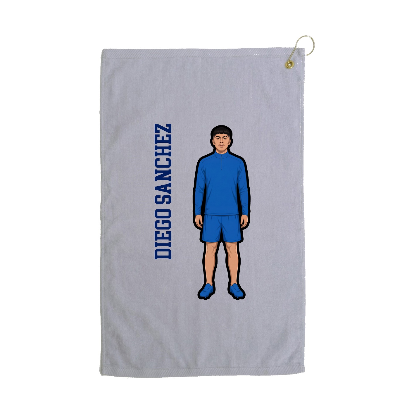 Golf Towel — Name Vertical in Grey