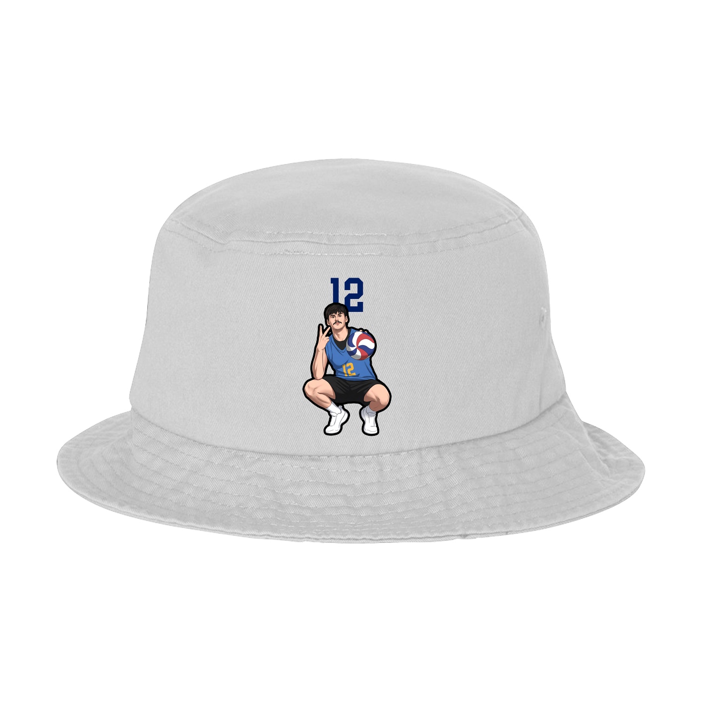 Bucket Cap — Number Top in White