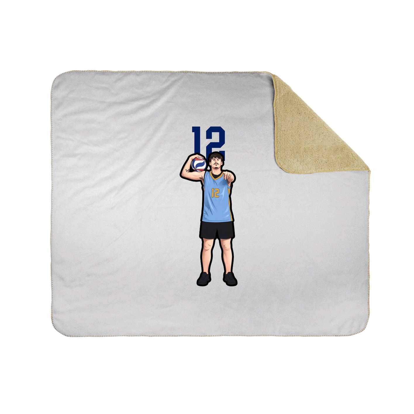 Throw Blanket — Number Top in White