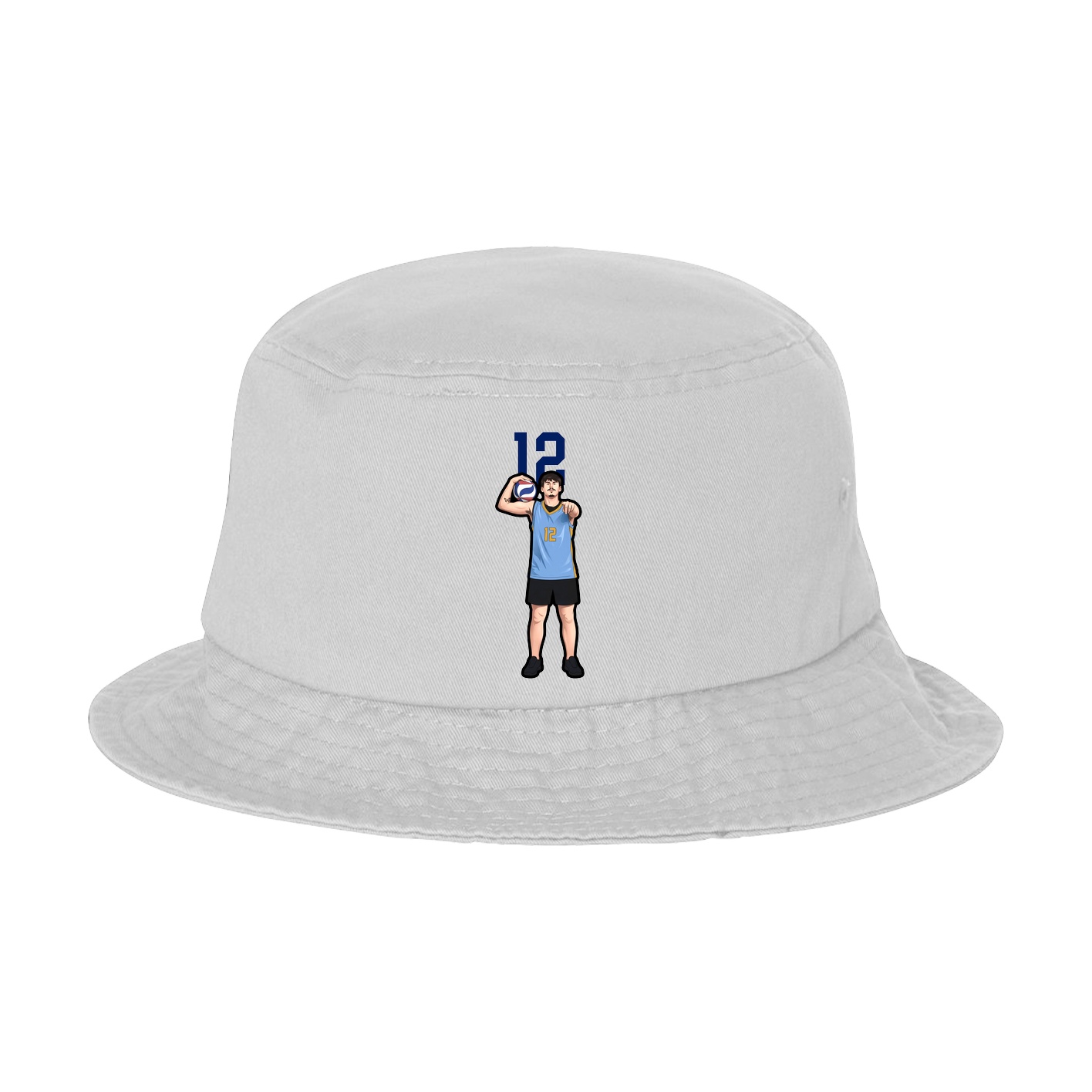 Bucket Cap — Number Top in White