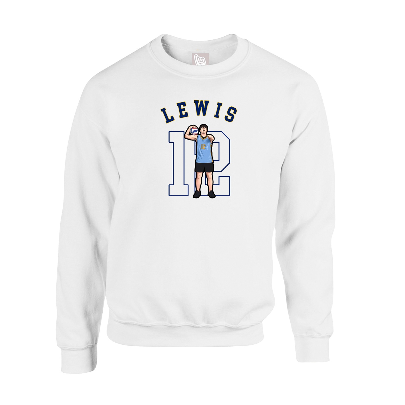 Fleece Crew — Shirsey Arch in White