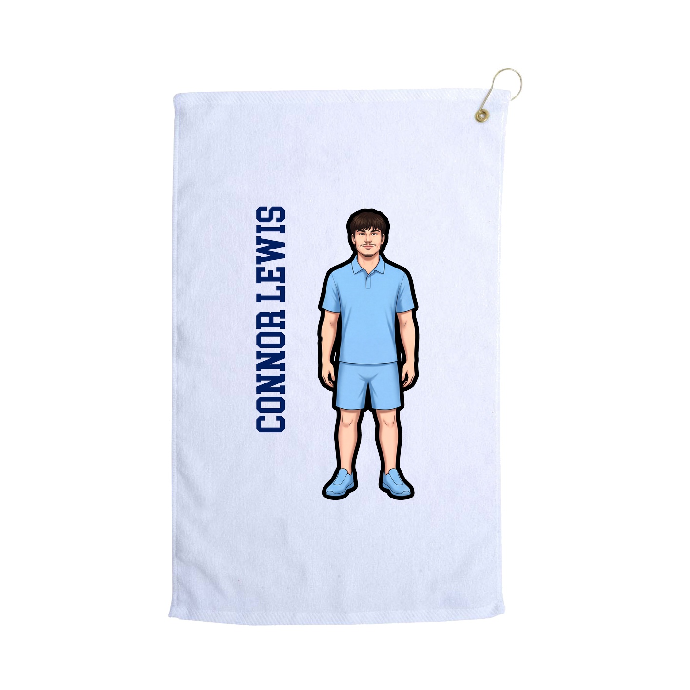 Golf Towel — Name Vertical in White