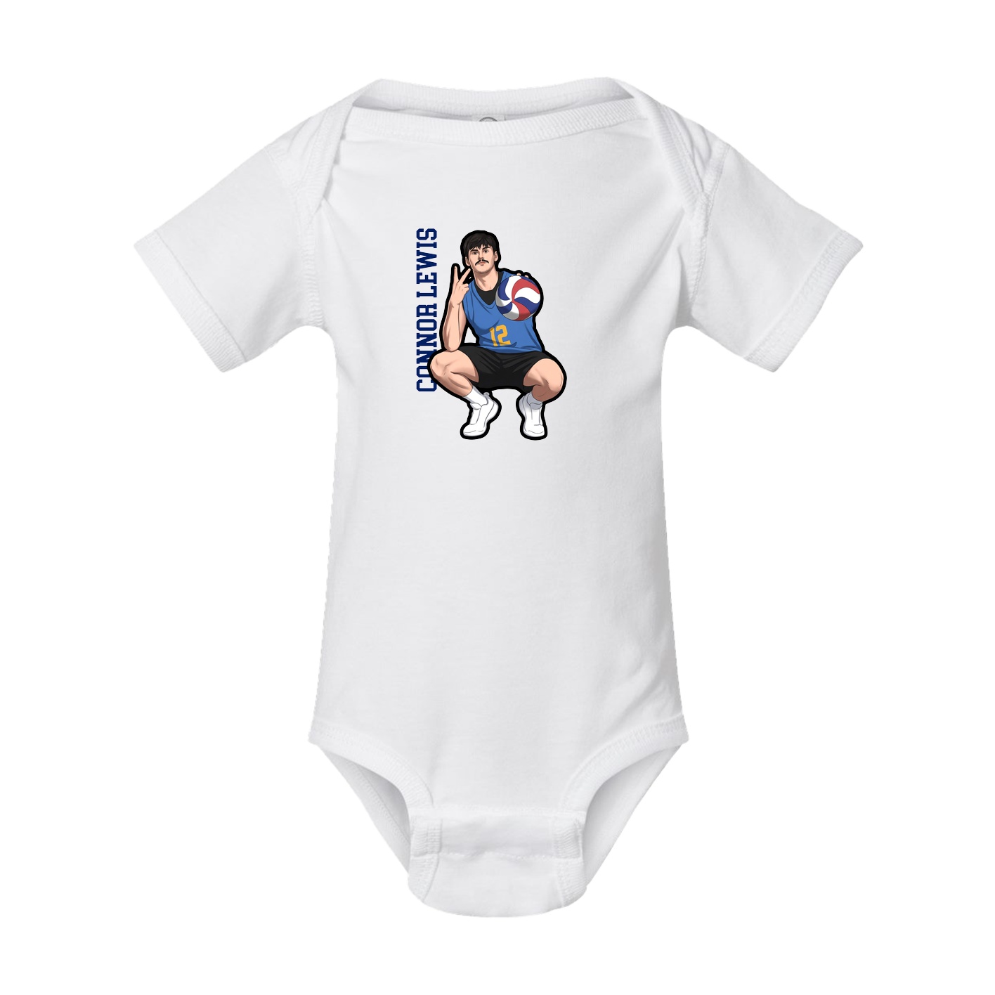 Baby Onesie — Name Vertical in White
