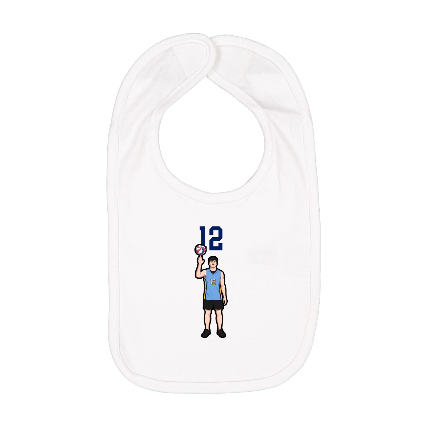 Infant Bib — Number Top in White