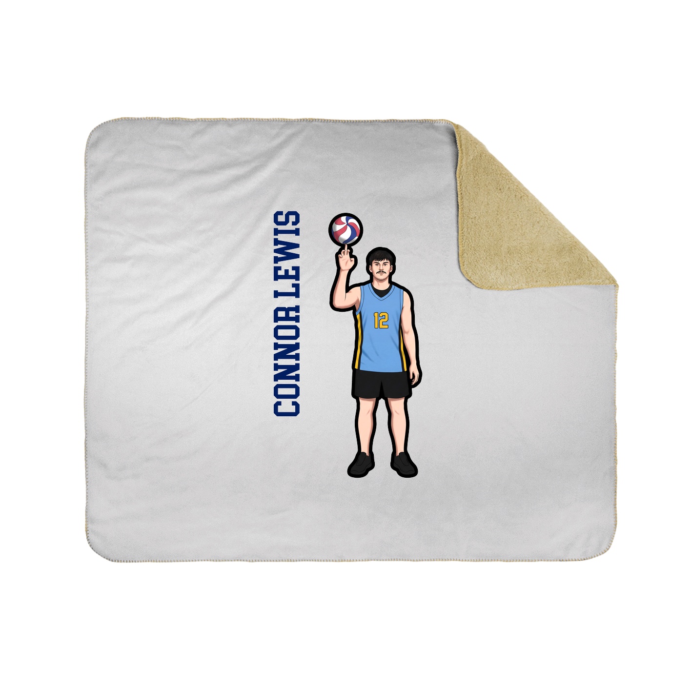 Throw Blanket — Name Vertical in White