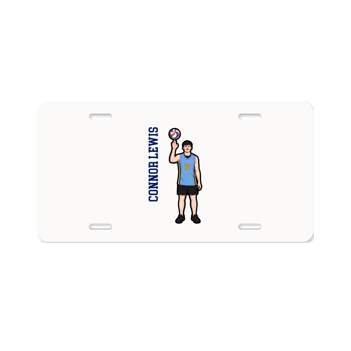 License Plate — Name Vertical in Classic