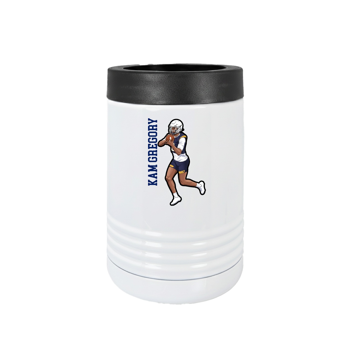 Beverage Holder — Name Vertical in White
