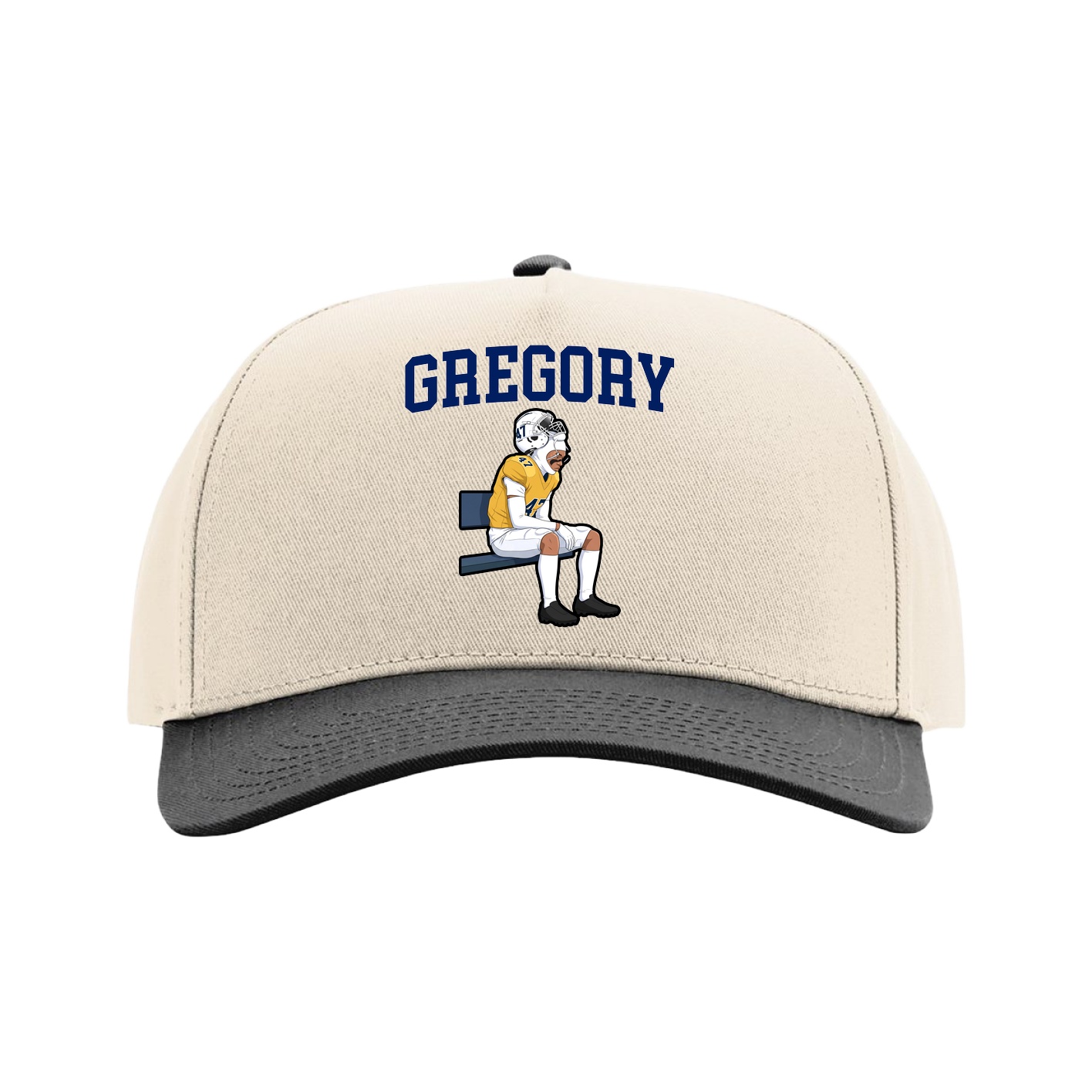 Full Fabric Five-Panel Champ Cap — Shirsey in Cream/Black