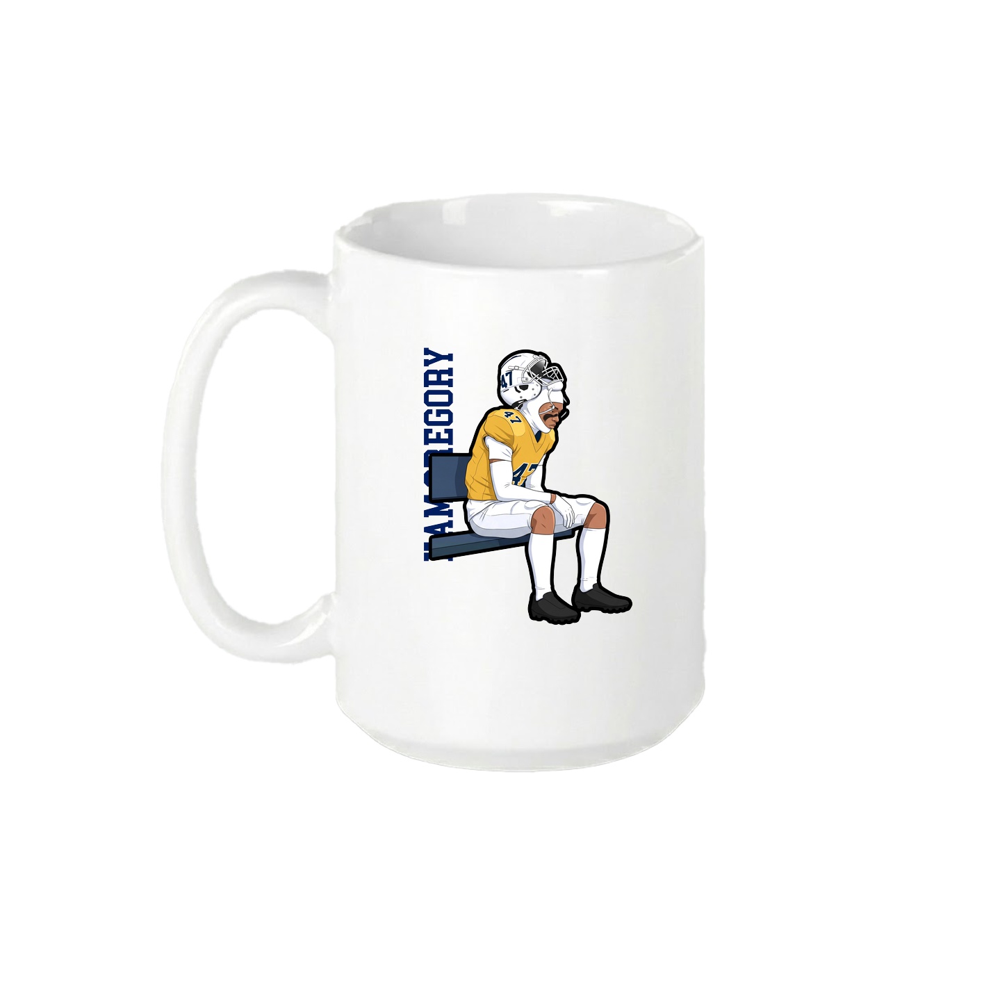 15oz Coffee Mug — Name Vertical in White