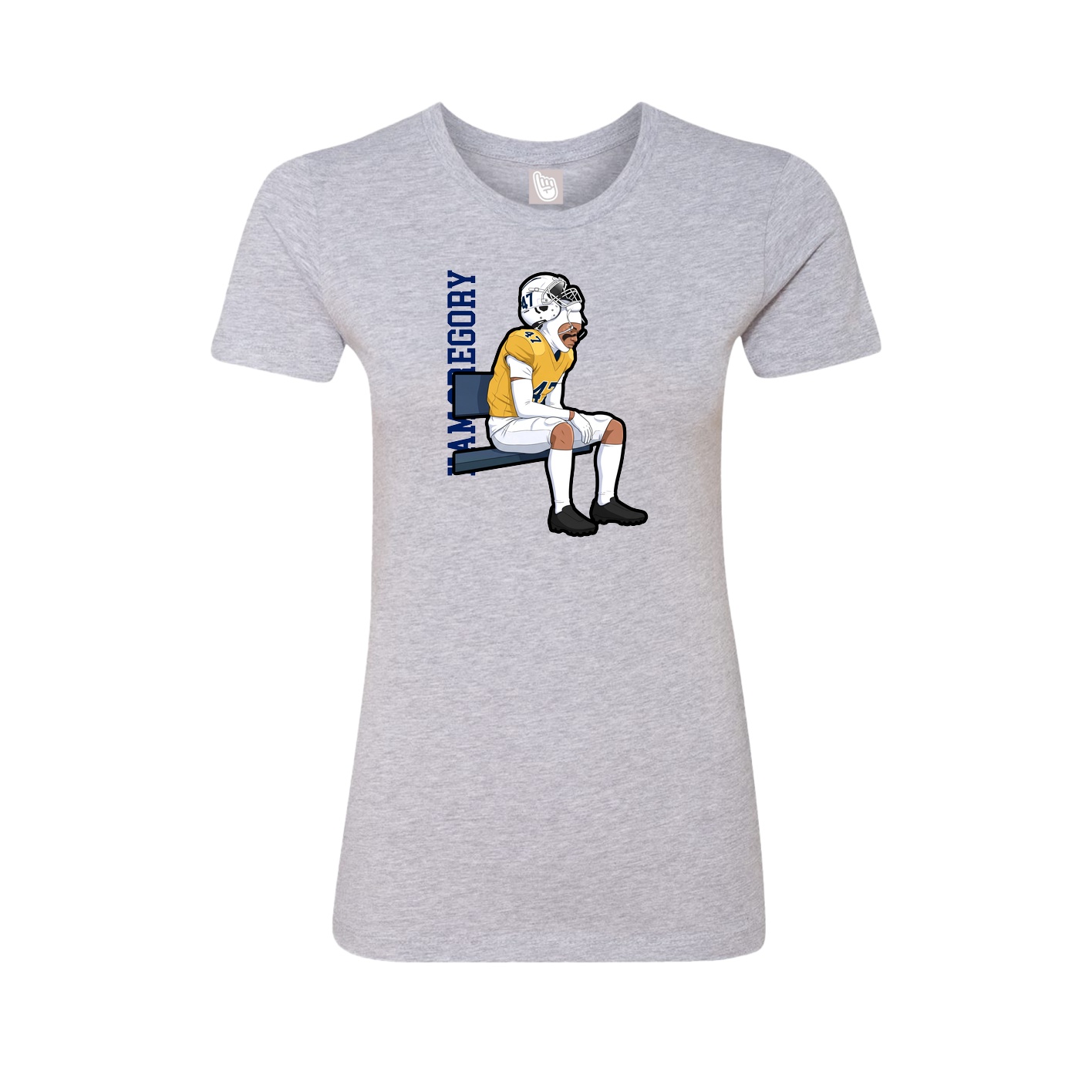 Womens Tee — Name Vertical in Grey