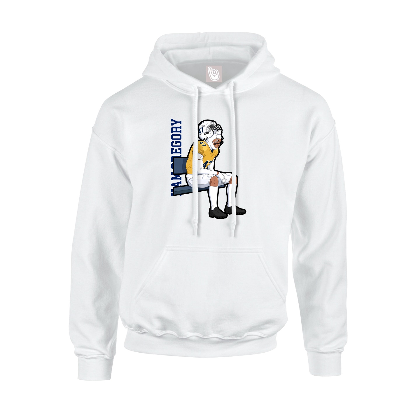 Hoodie — Name Vertical in White