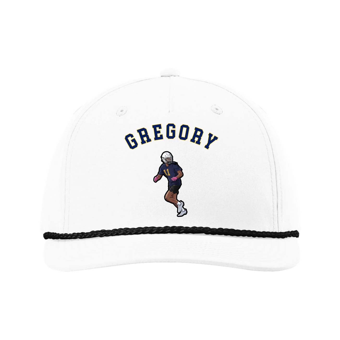 Five-Panel Classic Rope Cap — Shirsey Arch in White