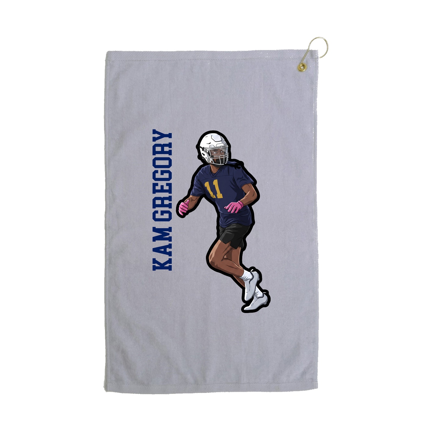 Golf Towel — Name Vertical in Grey