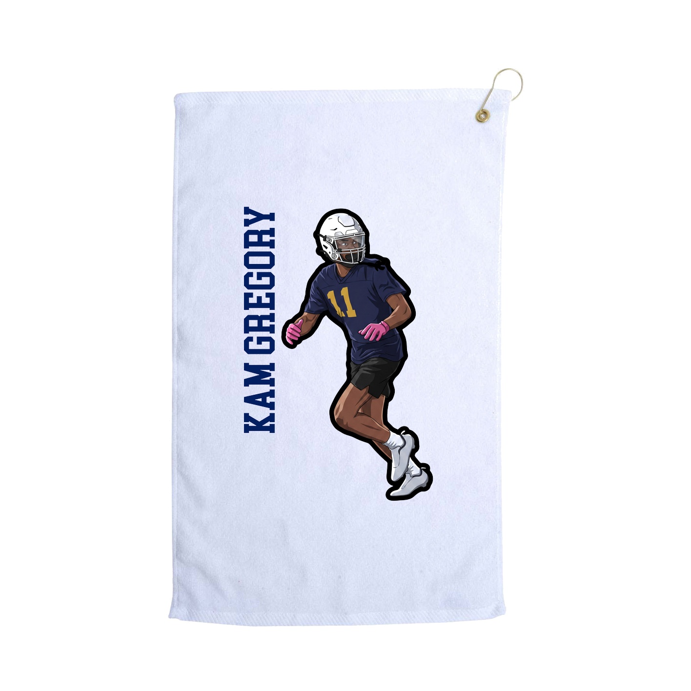 Golf Towel — Name Vertical in White