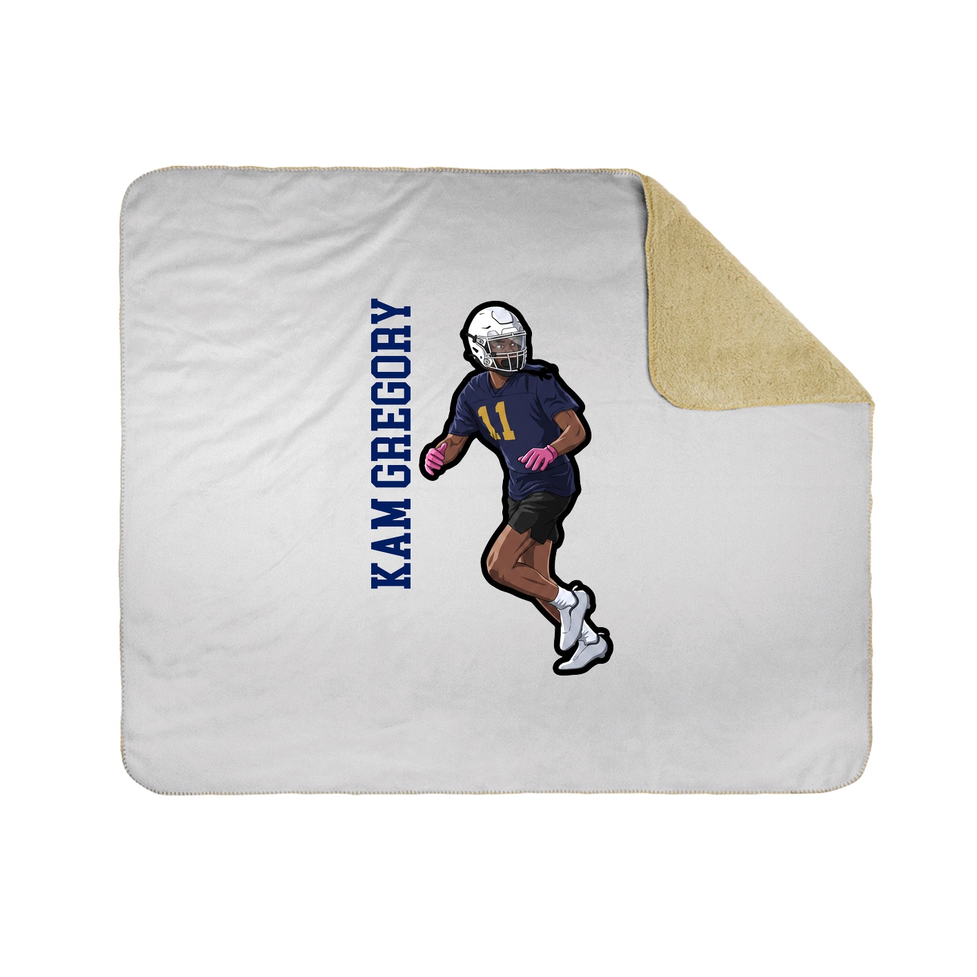 Throw Blanket — Name Vertical in White