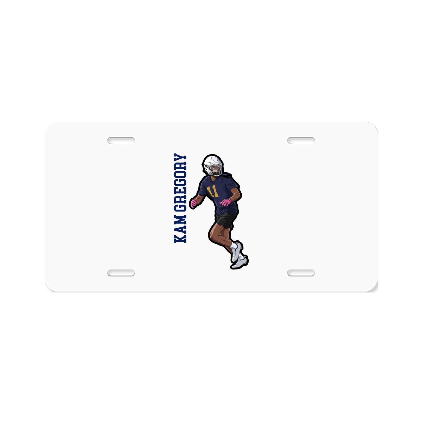 License Plate — Name Vertical in Classic