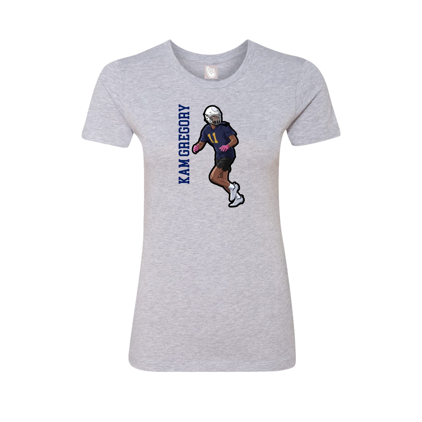Womens Tee — Name Vertical in Grey