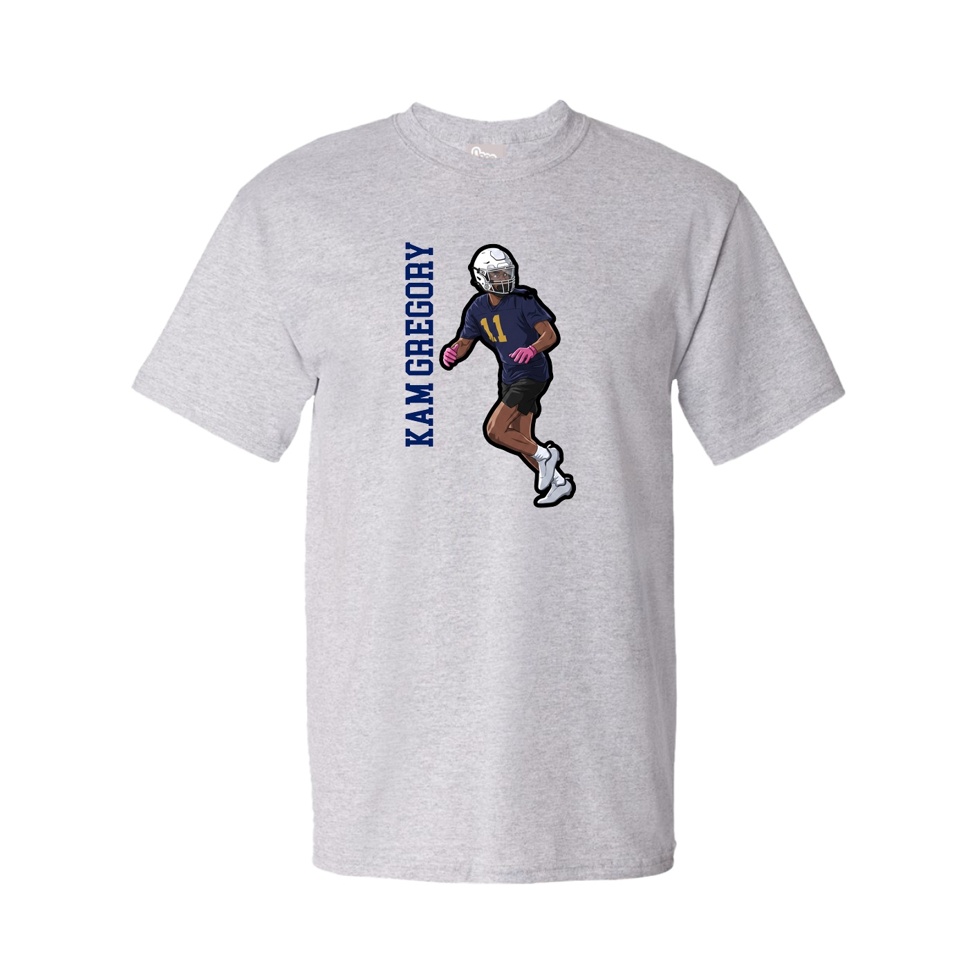 Youth Tee — Name Vertical in Grey