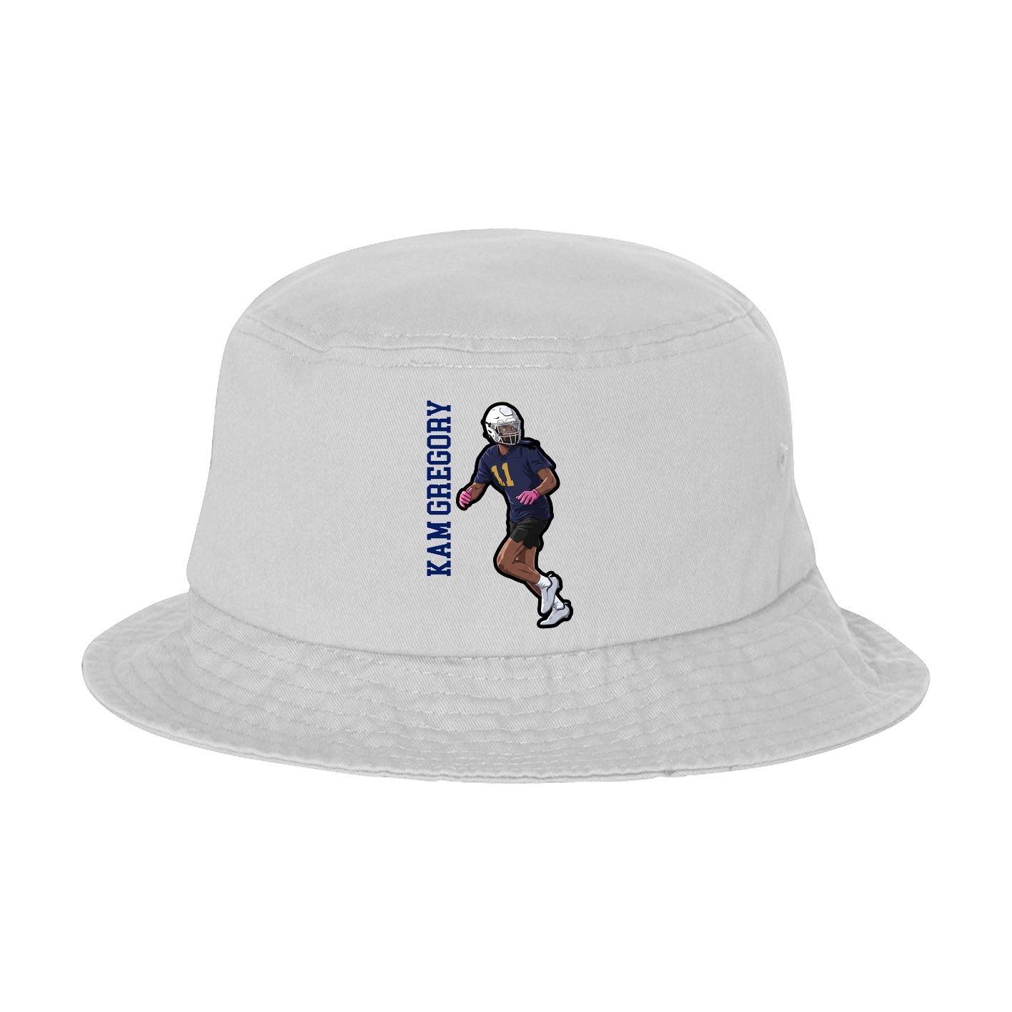 Bucket Cap — Name Vertical in White
