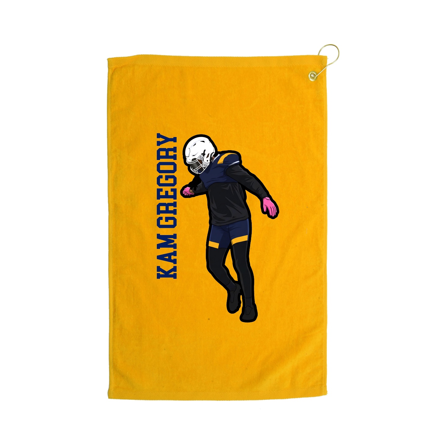 Golf Towel — Name Vertical in Gold