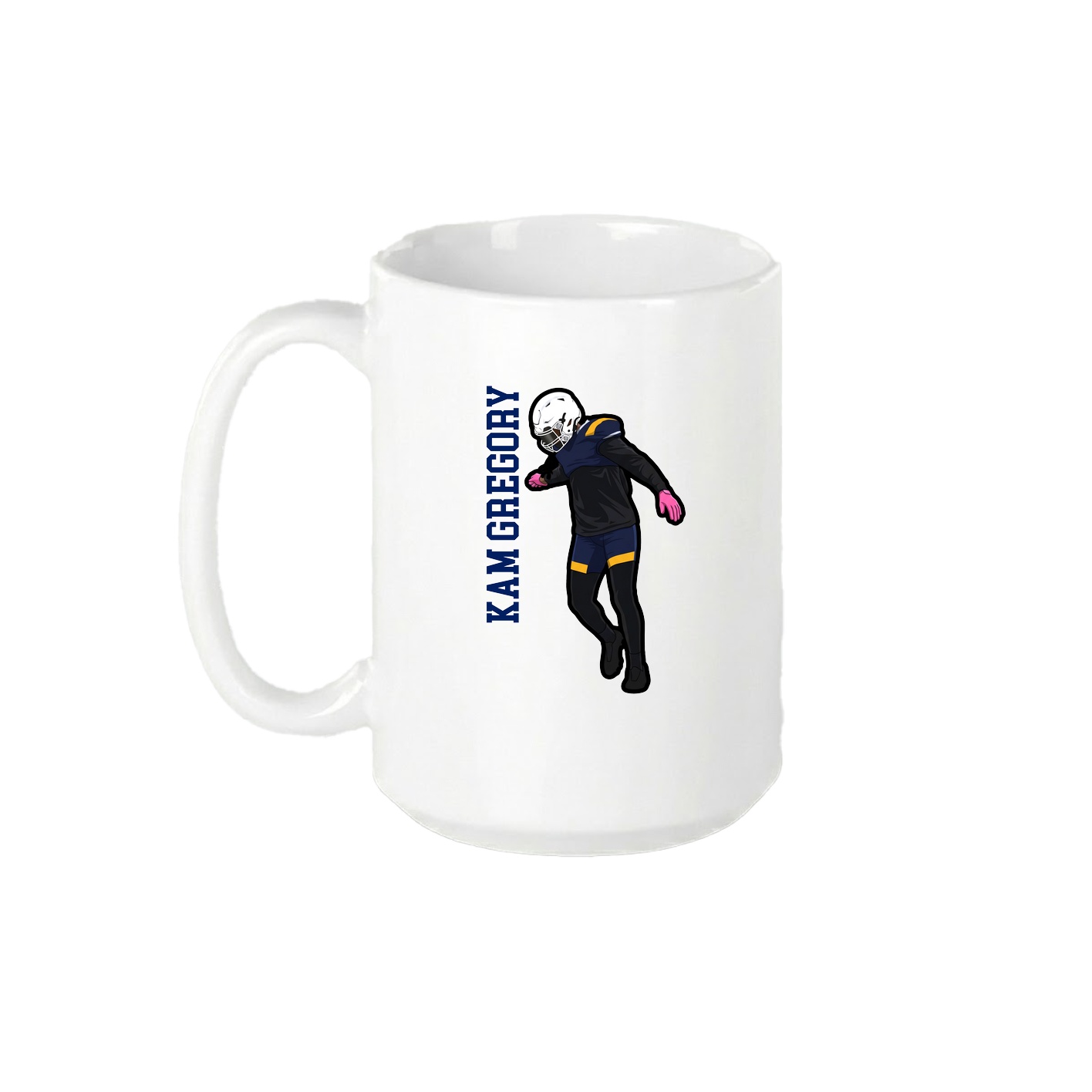 15oz Coffee Mug — Name Vertical in White