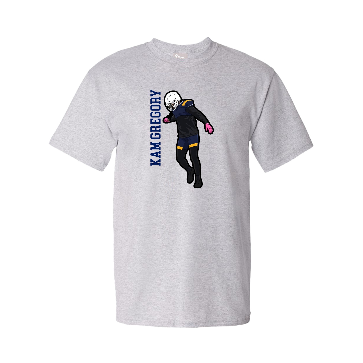Youth Tee — Name Vertical in Grey