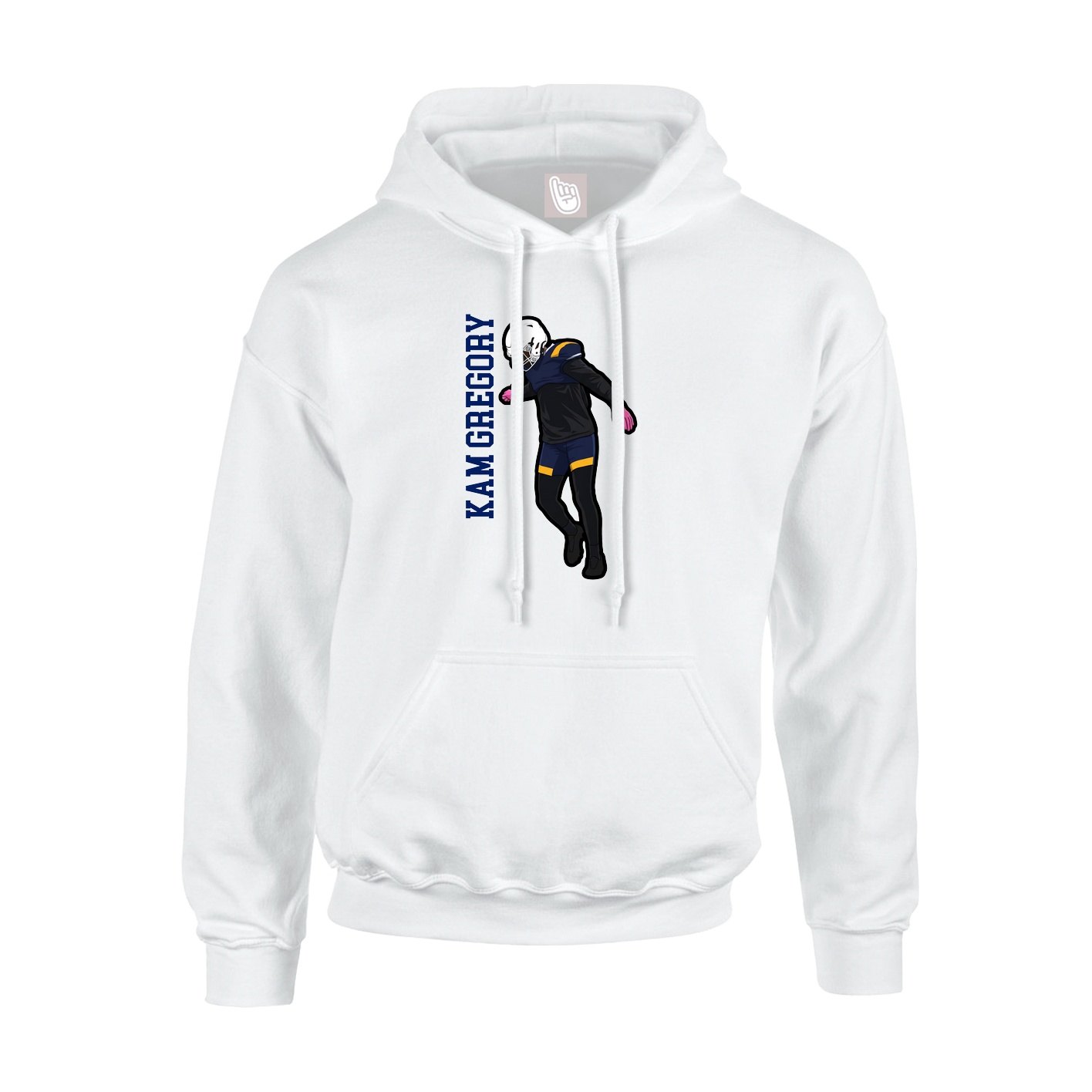 Youth Hoodie — Name Vertical in White