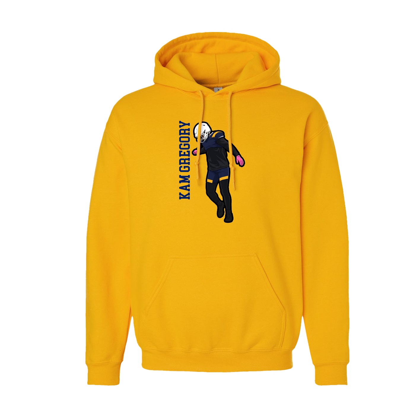 Youth Hoodie — Name Vertical in Gold