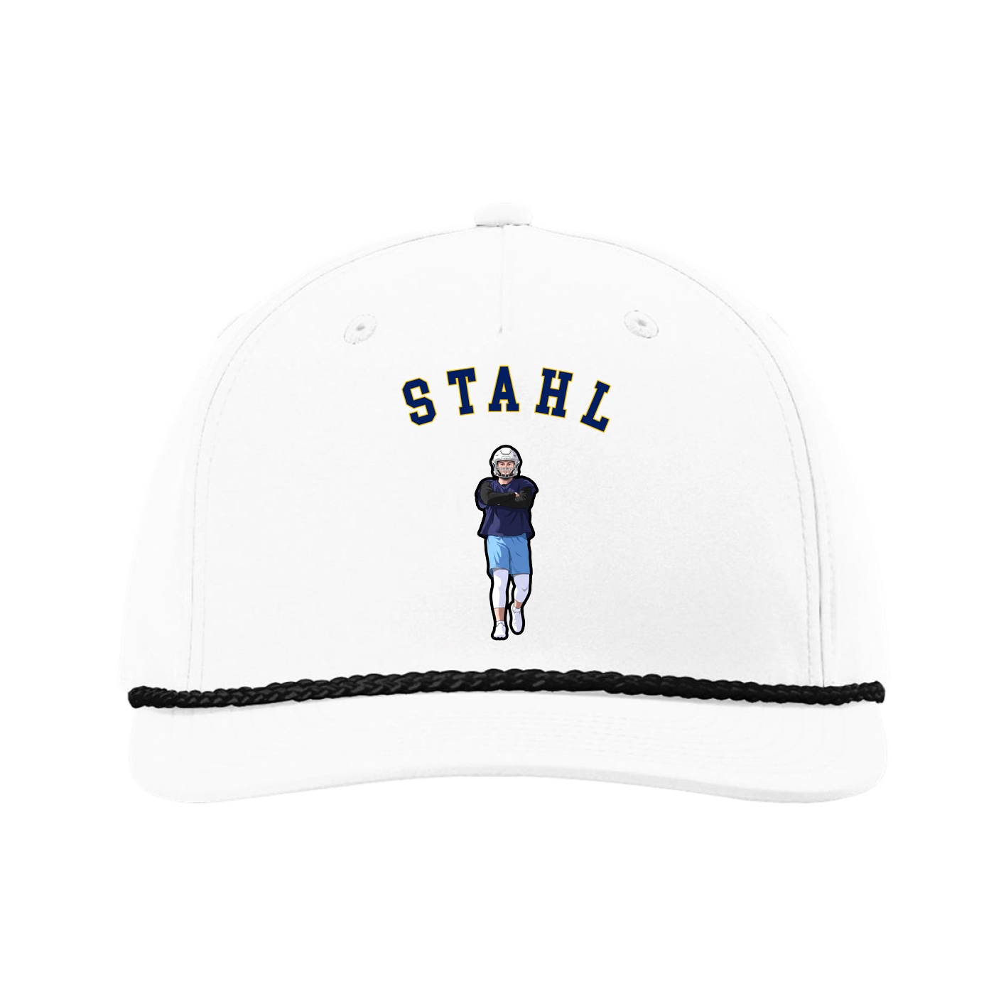 Five-Panel Classic Rope Cap — Shirsey Arch in White