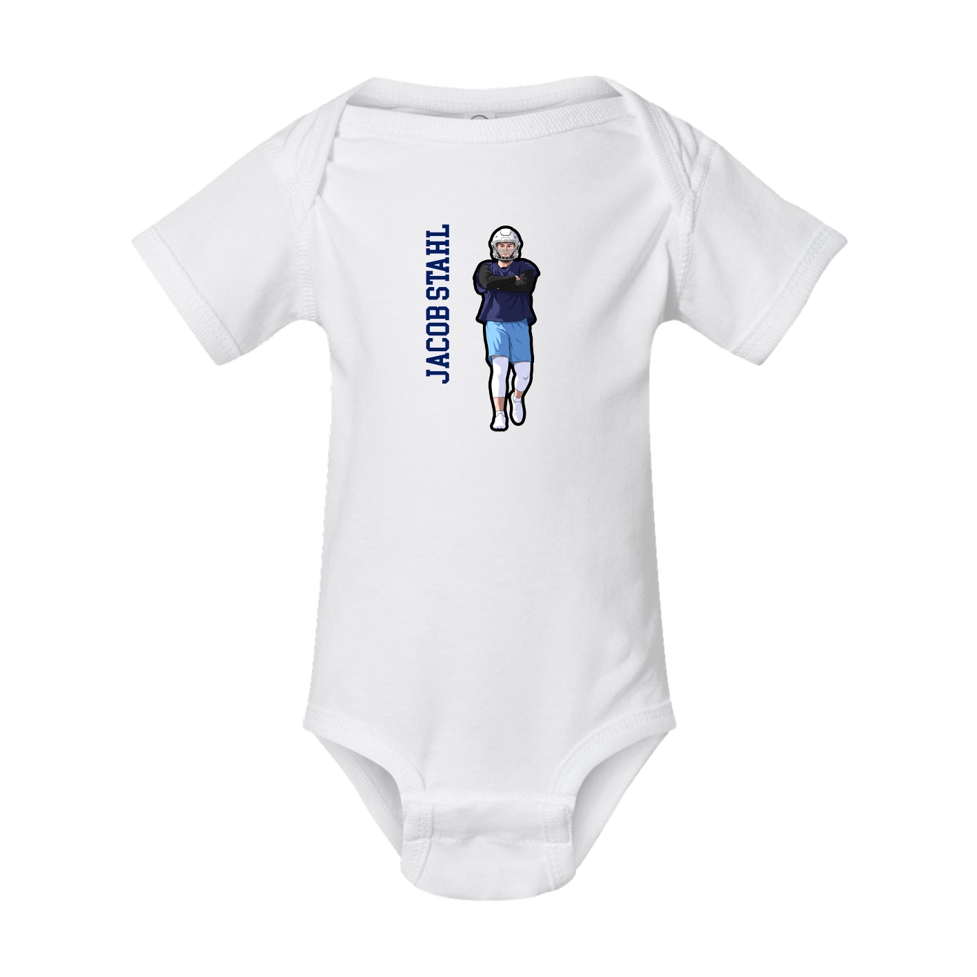 Baby Onesie — Name Vertical in White