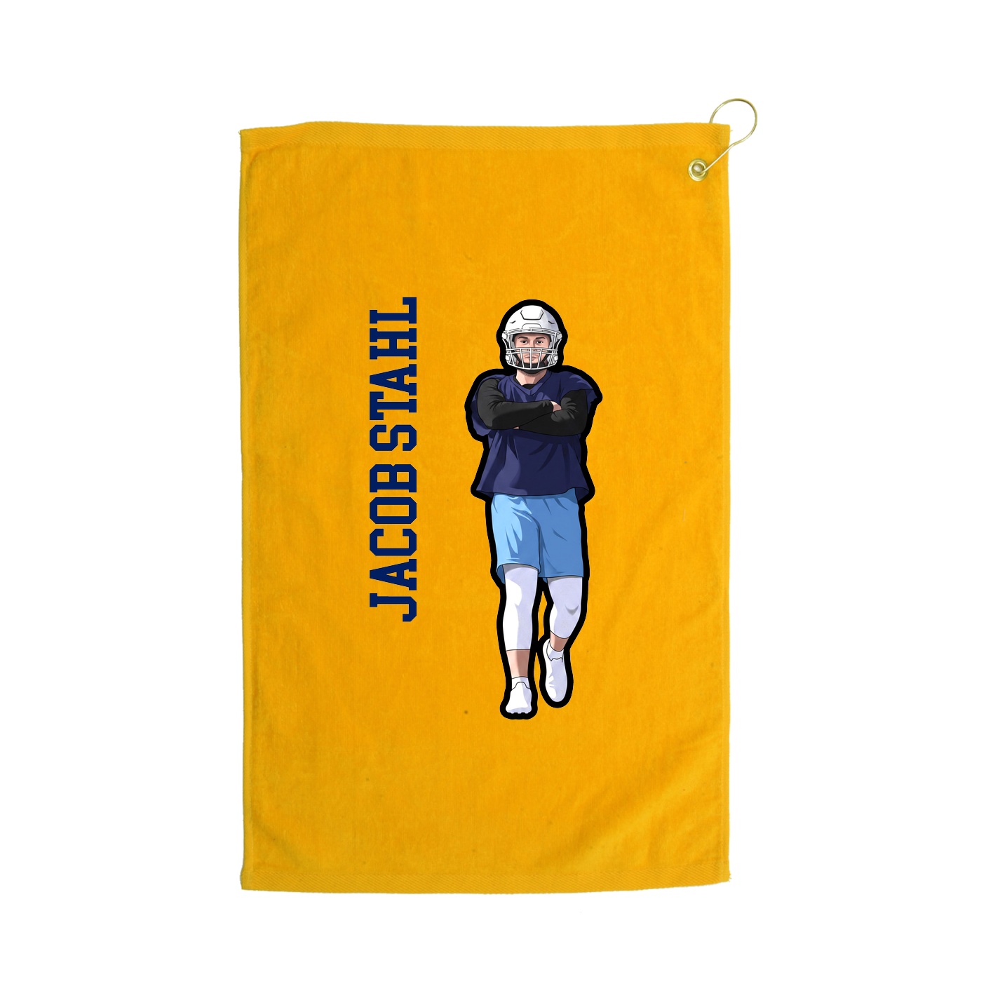Golf Towel — Name Vertical in Gold